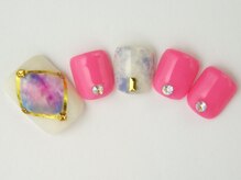 ネイルサロン ドレリッチ 大宮店(drerich)/くりぬきタイダイFOOT