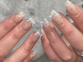 水色リボン( *´艸｀)