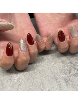 コロレ(colore')/ボルドー×マグネットネイル