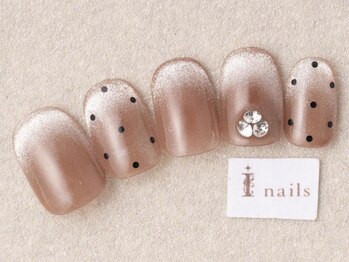 アイネイルズ 三宮店(I nails)/マグフレンチ黒ドット