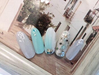 【A】鱗ネイル×シェル敷き詰め