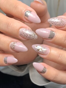 レディグリッター(Lady glitter)/ヌーディーピンク×ミラー