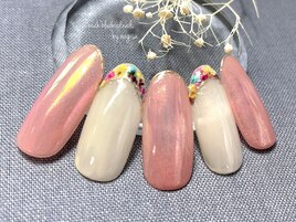 ドライフラワーフレンチネイル