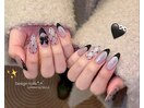 ブラックガーリーネイル♪