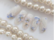 ネイルサロンミキ 横浜(MIKI)/あじさいネイル手描き3D和柄着物