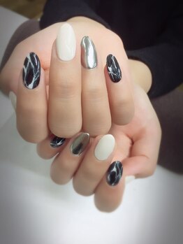 ツメキラ(TSUMEKIRA)/大理石＆ミラーネイル