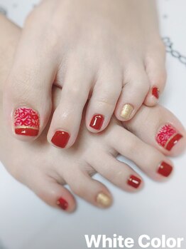 ホワイトカラー(White Color)/選べるフットデザインアート♪