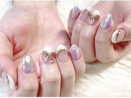 メタリックりぼんネイル