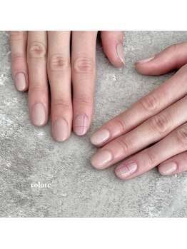 コロレ(colore')/ピンクベージュ×落書きチェック