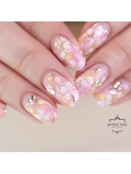 ピオニーネイル(peony nail)/春爛漫の桜