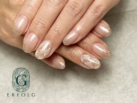 ベージュグラデ☆上品ネイル