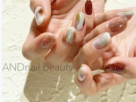 秋ネイル/ニュアンス/藤沢