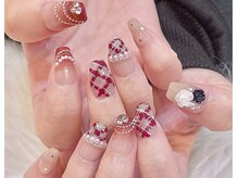 キレイエ ネイルズ(KIREIE NAILS)/ボルドー チェック ガーリー