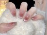 平日限定【10時~18時】【Hand】チークネイル＋韓国パーツ２つ￥7500
