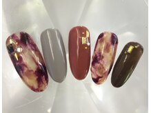 ラリュールネイル(L'Allure nail)/深みボルドーべっ甲ネイル￥8200