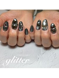 黒マグネットネイル