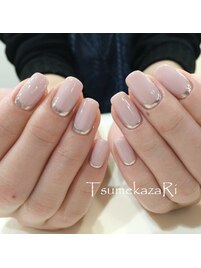 根元フレンチ＊ミラーネイル