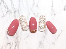 ミンクスタイル 浜松町店/ピンクワンカラー桜ネイル