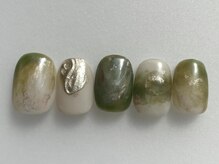 アイネイルズ 池袋店(I-nails)/グリーンゴールドニュアンス