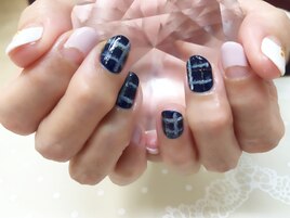 もふもふ★チェック柄ネイル
