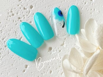 ネイルアンドアイラッシュ ボネール 銀座店(lash Bounail)/フラワーネイル、ターコイズ