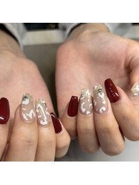 定額ネイル　レオパード　豹柄