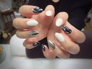 大理石＆ミラーネイル