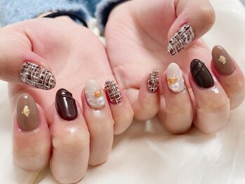 キキネイル たまプラーザ店(kikinail)/バレンタインネイル ツイード