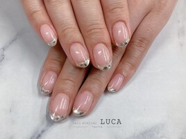 M-373 大人ガラスフレンチネイル