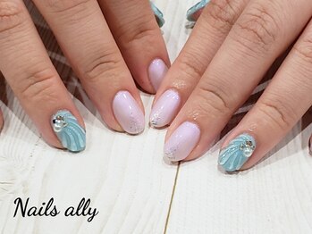 ネイルズアリー 立川店(Nails ally)/マーメイドネイル×人魚の鱗×夏