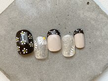 カラ ネイル 中津店(calla nail)/ドット×お花♪