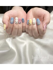 デニム×チェック×お花×stone.