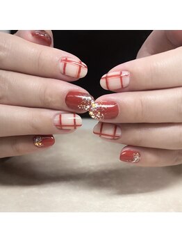 フィカスディボタニカ(FICUS di botanica)/秋冬チェック柄ネイル