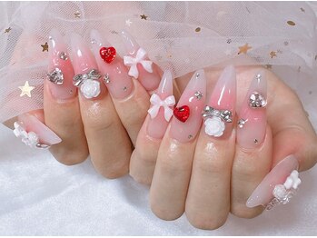 マルチューネイル 池袋(MARUCHU NAIL)/うる艶♪チークネイル ¥8800