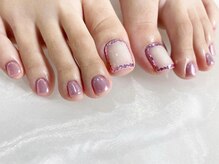 ビーカラフル 渋谷店(Becolorful)/上品ピンクフットネイル