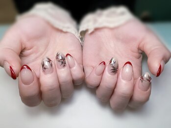 アリサネイル(ALISA NAIL)/赤色フレンチデザインネイル