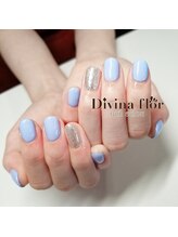 キイコネイル(kiiko.nail)/くすみブルーワンカラーネイル
