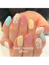 ネイルサロン グリッター(NAIL SALON glitter)/カラフルなドットネイル