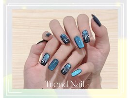 花火ネイル：オーシャンブルー