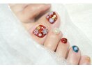 ☆赤と雪のフットネイル☆