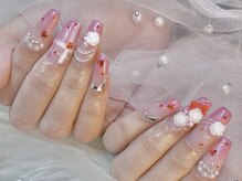 キレイエ ネイルズ(KIREIE NAILS)/キラキラ 赤 ガーリー