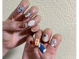 ニュアンス詰め込みネイル