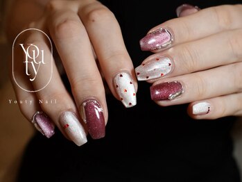 ユーティーネイル(Youty Nail)/秋カラーハートデザイン