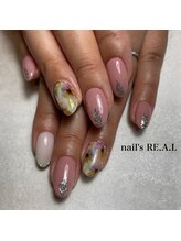 ネイルズリアル 倉敷(nail's RE.A.L)/インクフラワーネイル