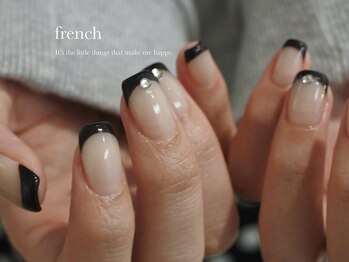 ネイルサロンom's eye.【オムズアイ】/黒フレンチ