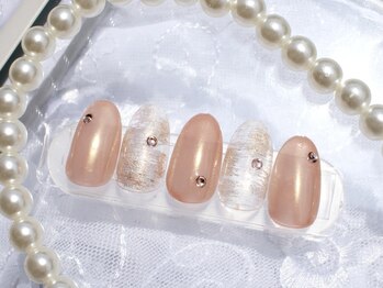 チアリーネイル(cheery Nail)/ピーチオレンジ×パールミラー