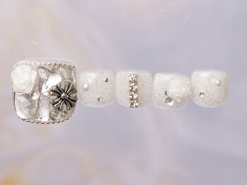 ジェミーネイル シンジュク(Jemiy nail shinjuku)/バラうめつくしクロム¥10980