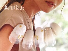 【水彩フラワーネイル】