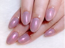 ネイルマジック 仙台一番町店(NAIL MAJIC)/パープル×グラスパウダー￥8800