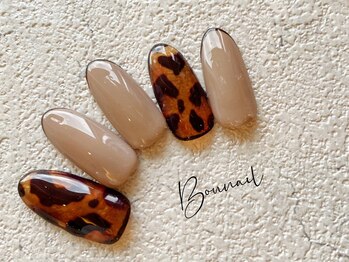 ボネール(nail ＆ eyelash Bounail)/ヒョウ柄　アニマル　ワンカラー